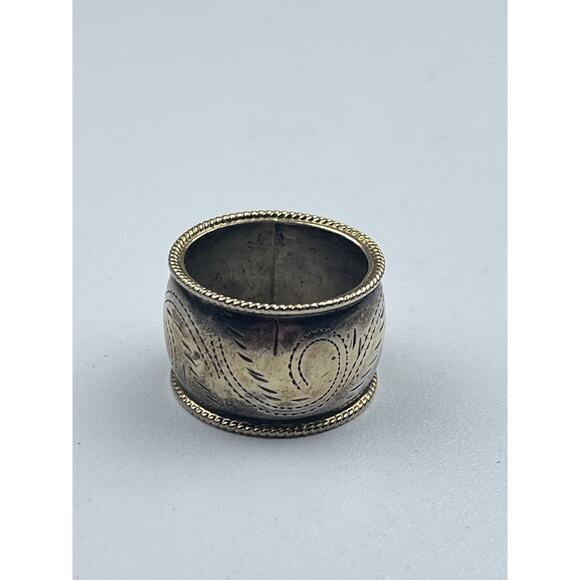 MSW Sterling Silver Band Ring Engraved Floral Size 7 Thailand - Picture 6 of 12